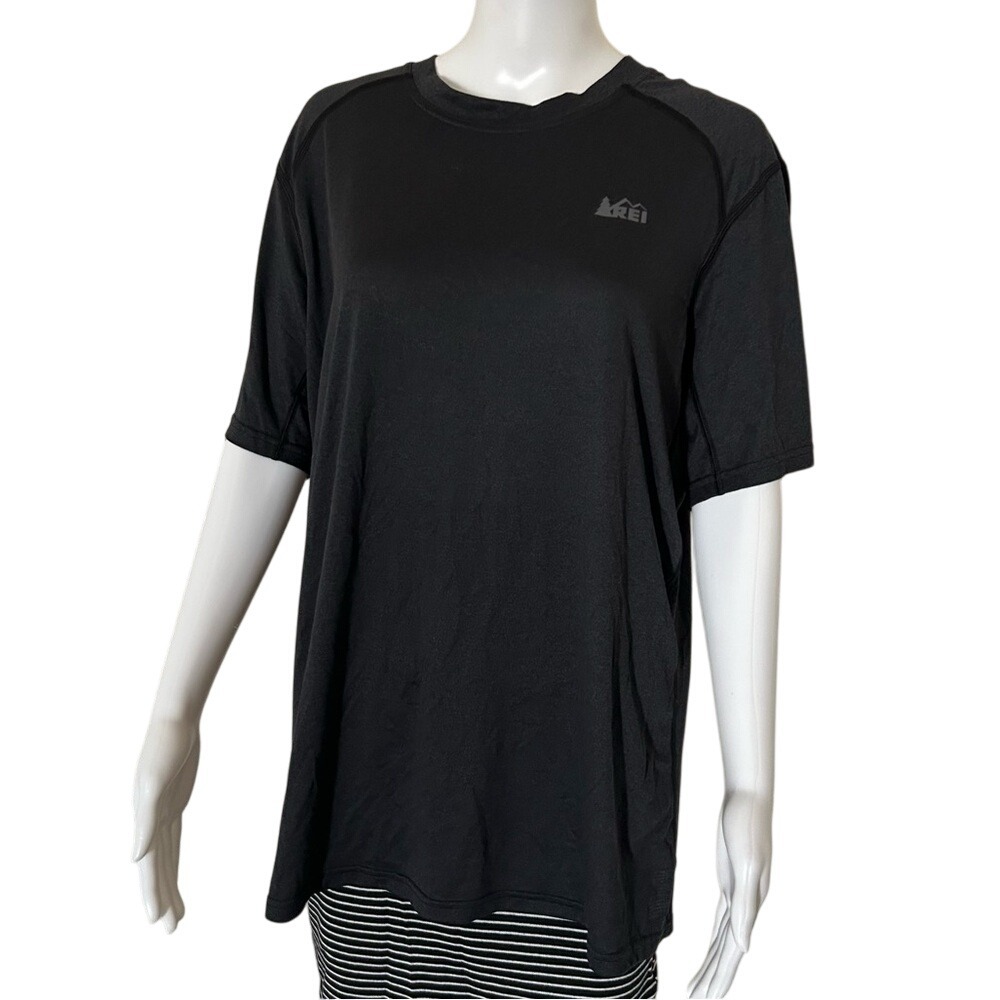 REI Black Lightweight Crew Neck Tee Shirt Size Large